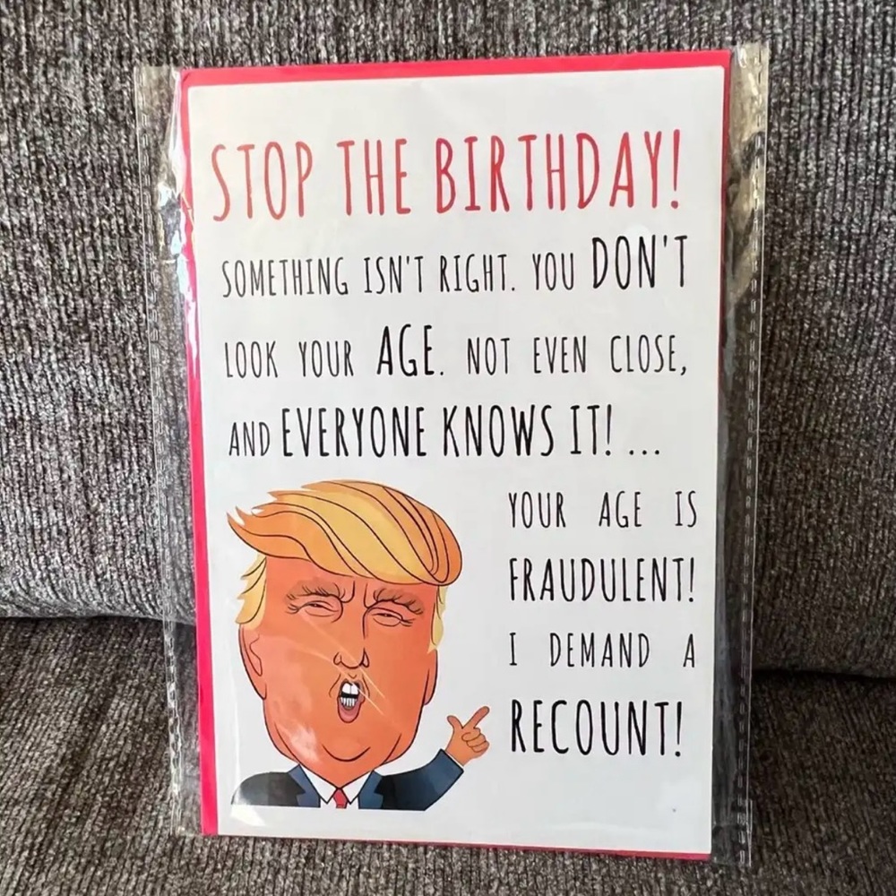 1 Pc Funny Trump Inspired Happy Birthday Card